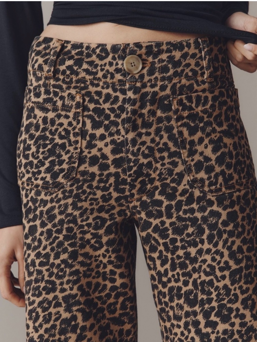 Maeve Colette Leopard-Print Wide-Leg Pants